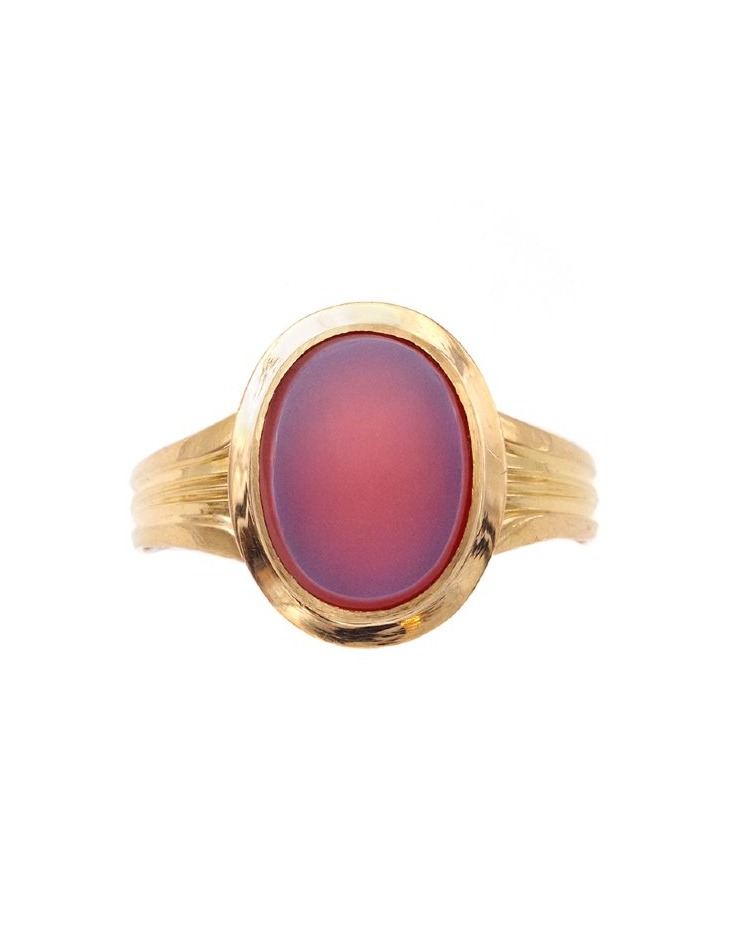 Nicolo Agate Signet Ring In 18 Karats Gold, Signet Ring 