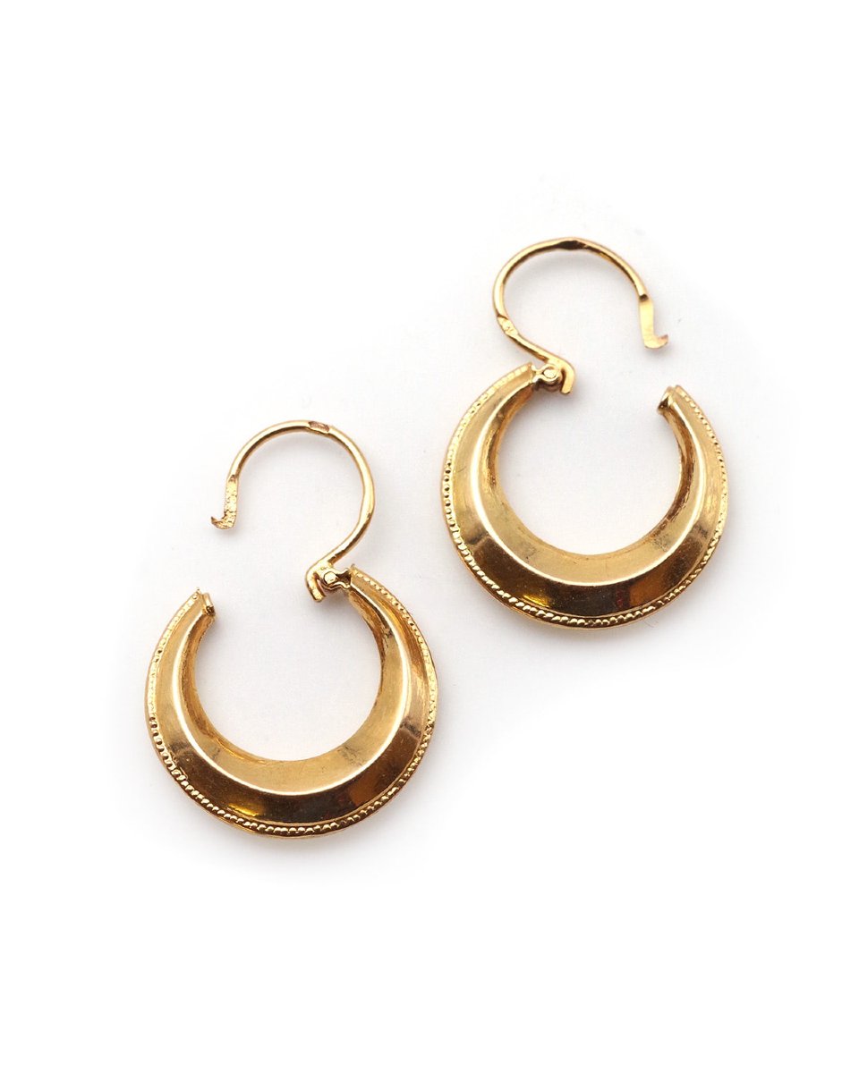 Antique Hoop Earrings In 18 Karat Gold-photo-3