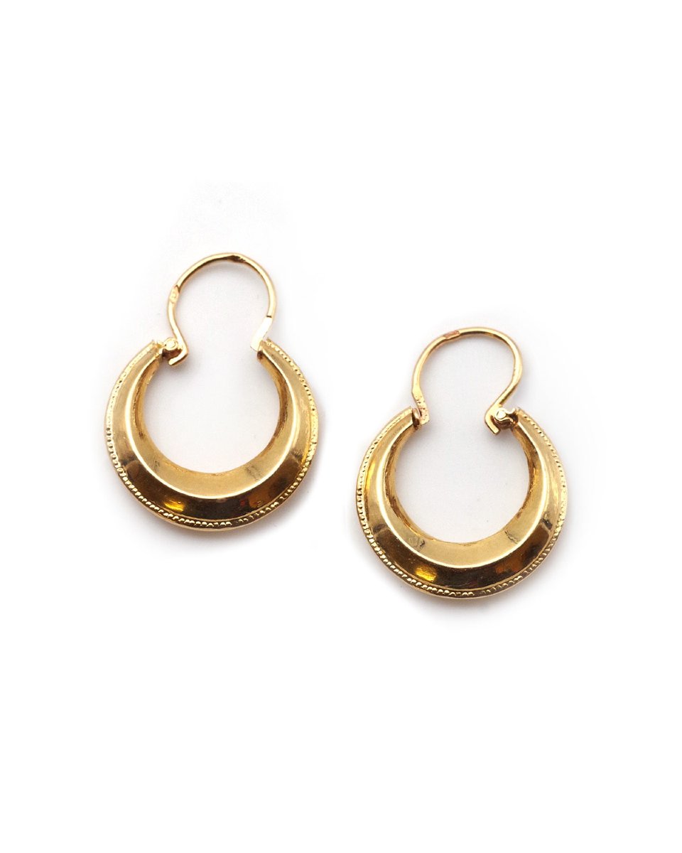 Antique Hoop Earrings In 18 Karat Gold
