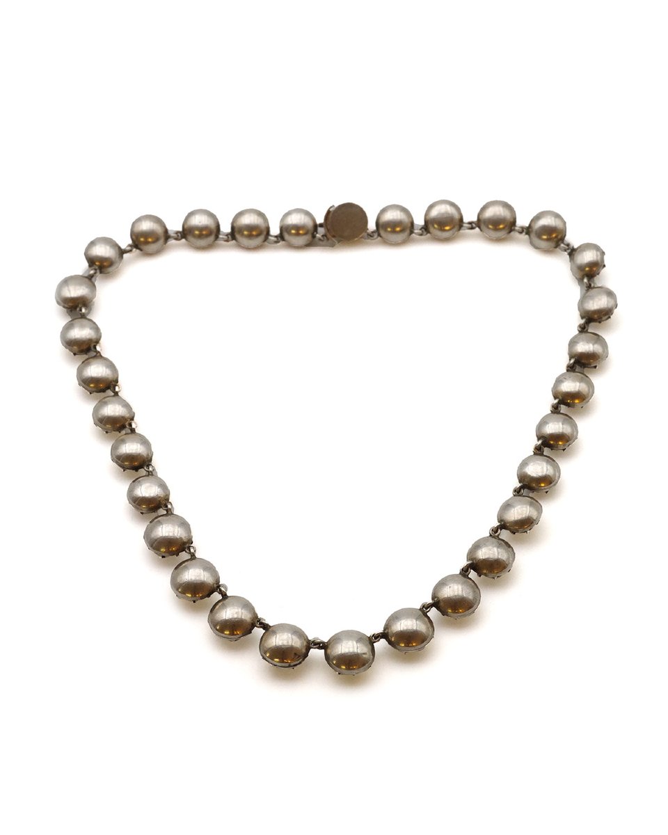 Collier rivière strass (paste) ancien en argent-photo-1