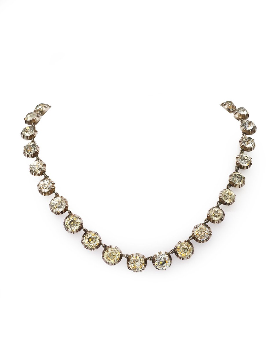 Collier rivière strass (paste) ancien en argent