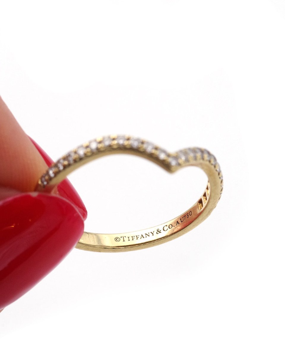 Bague alliance Tiffany & Co "Soleste V" en or 18 karats et diamants-photo-4