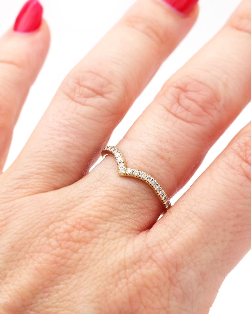 Bague alliance Tiffany & Co "Soleste V" en or 18 karats et diamants-photo-1