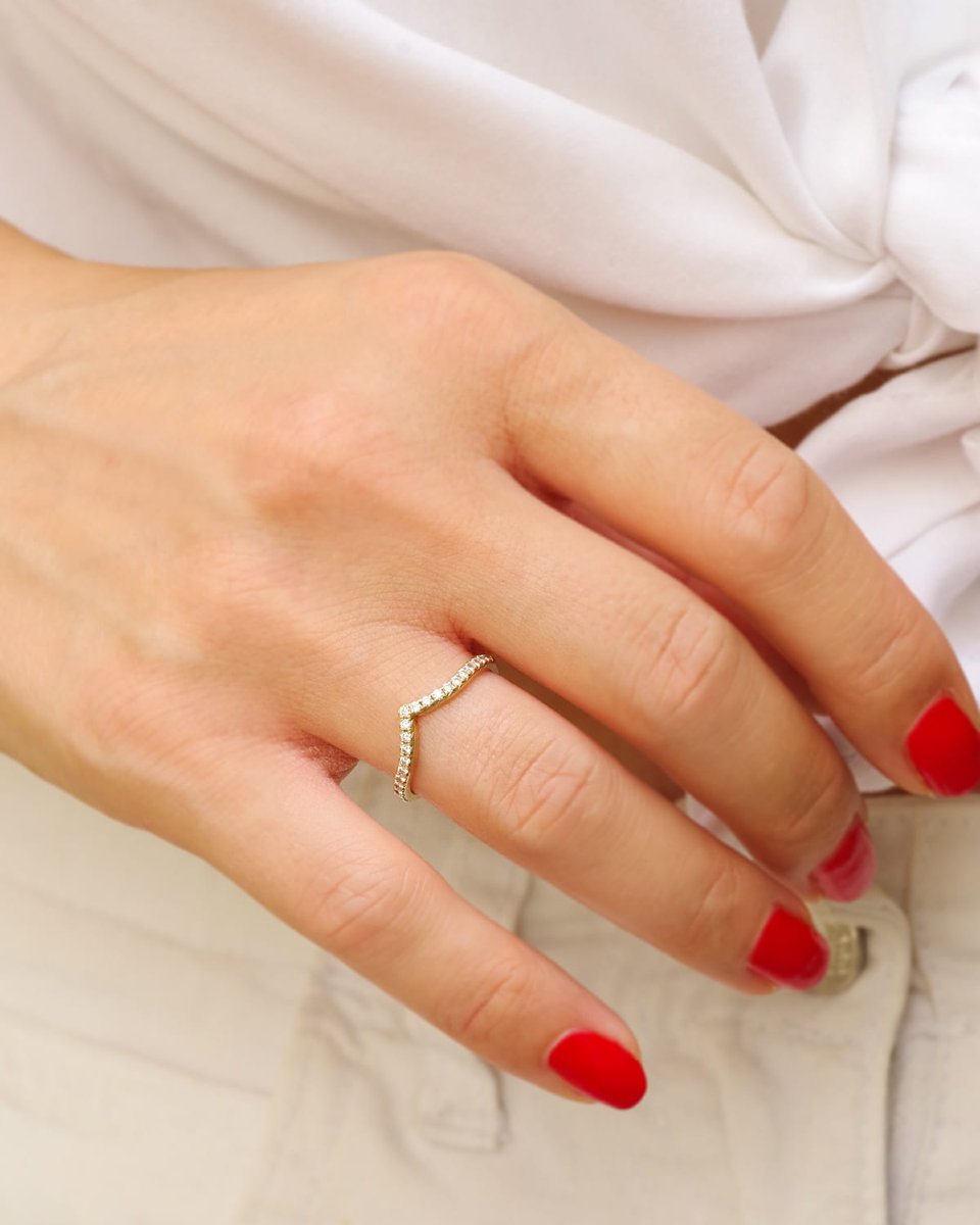 Bague alliance Tiffany & Co "Soleste V" en or 18 karats et diamants-photo-2
