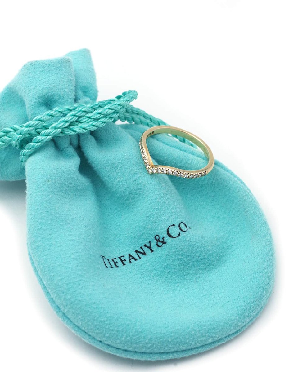 Bague alliance Tiffany & Co "Soleste V" en or 18 karats et diamants-photo-6