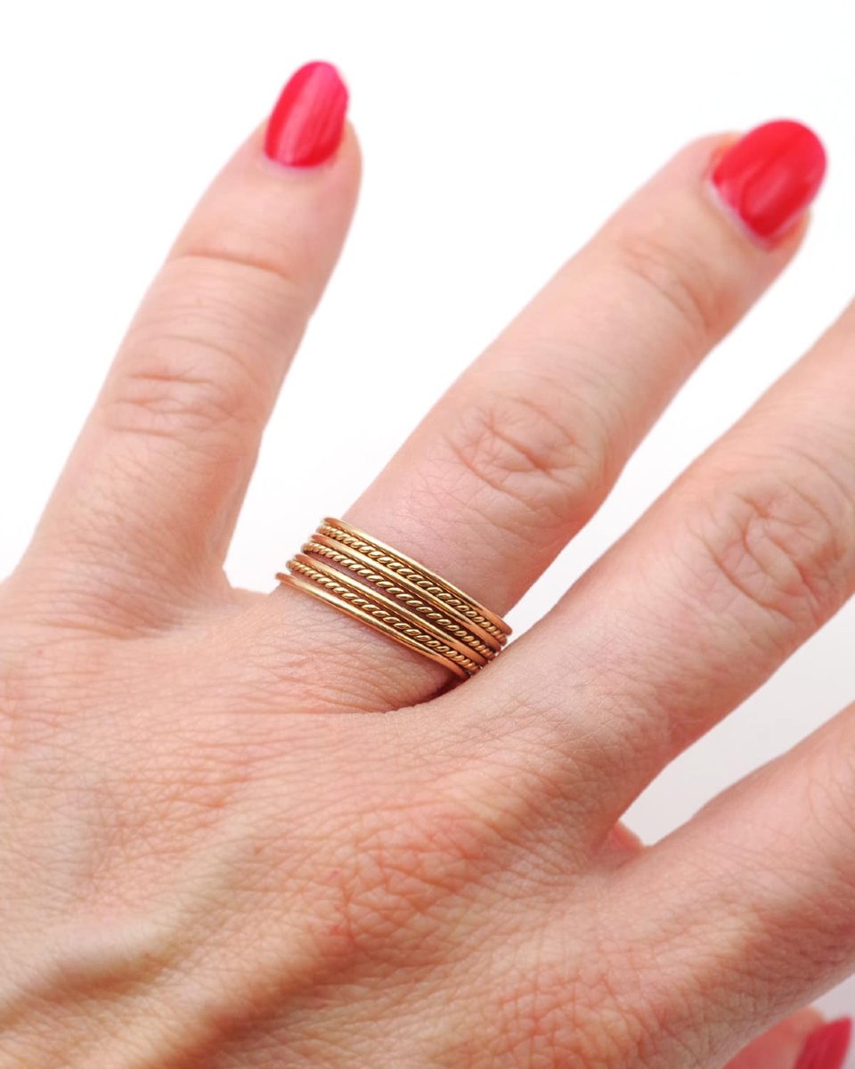 Bague semainier vintage en or 18 karats -photo-2