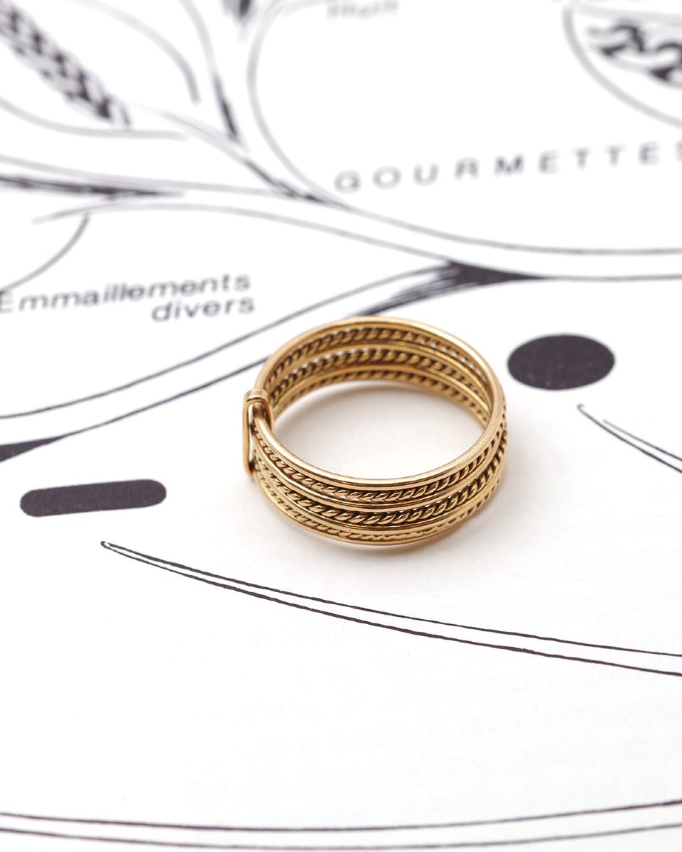 Bague semainier vintage en or 18 karats -photo-4