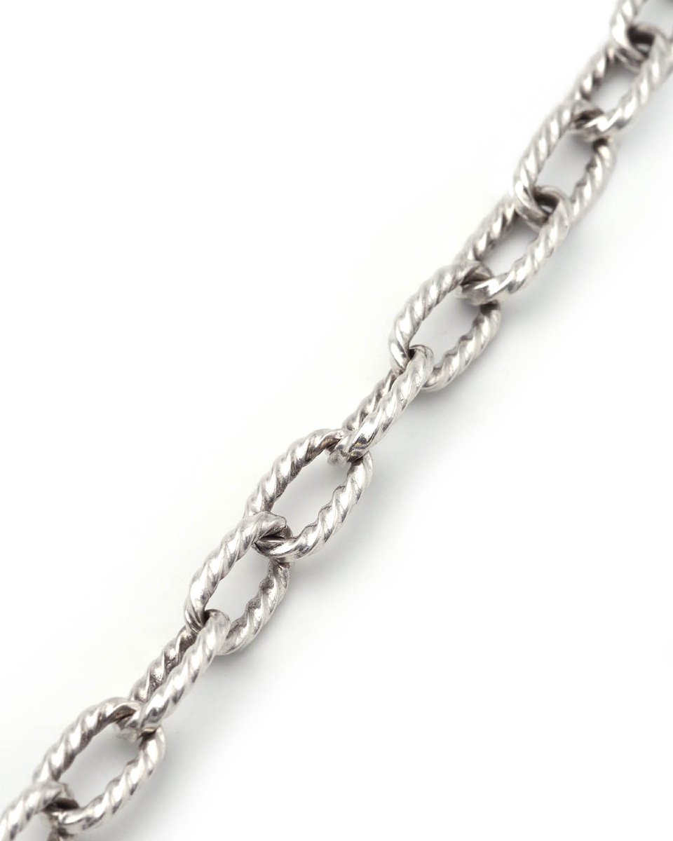 Bracelet torsade corde vintage en argent, bijou homme-photo-3