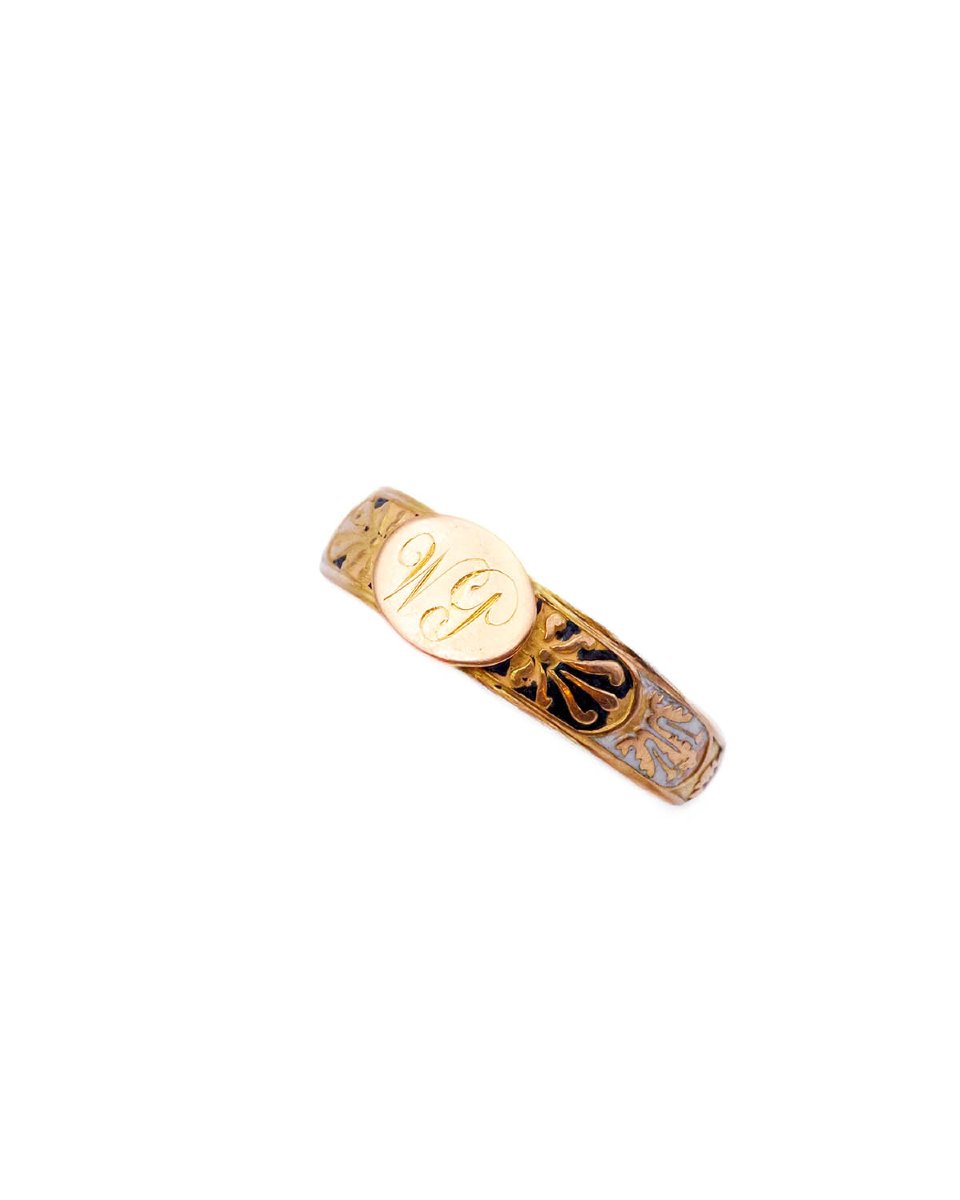 Bague chiffrée "WP" en or 18 karats, bague monogramme homme-photo-3