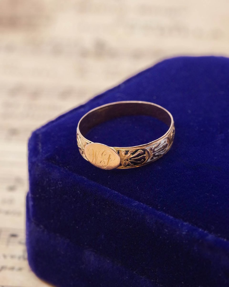Bague chiffrée "WP" en or 18 karats, bague monogramme homme-photo-4