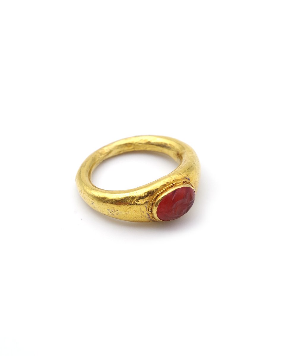 Bague jonc intaille romaine en or 22,6 karats-photo-3