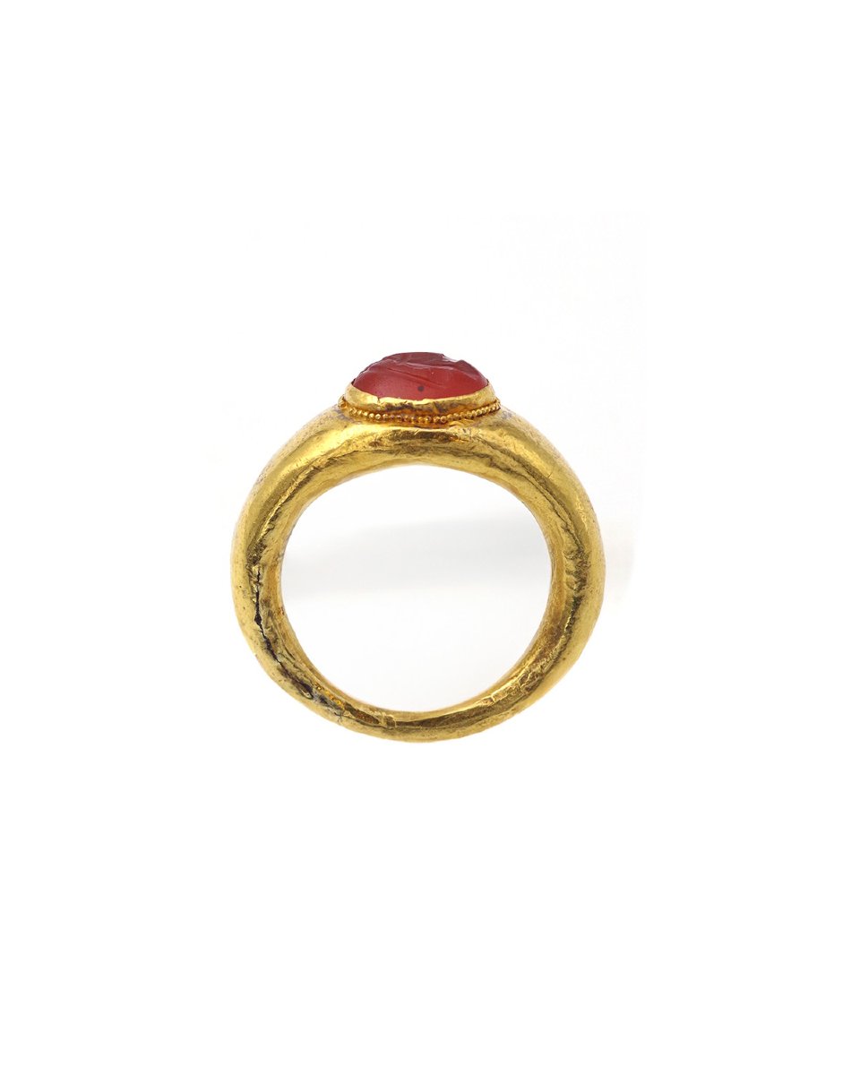 Bague jonc intaille romaine en or 22,6 karats-photo-4