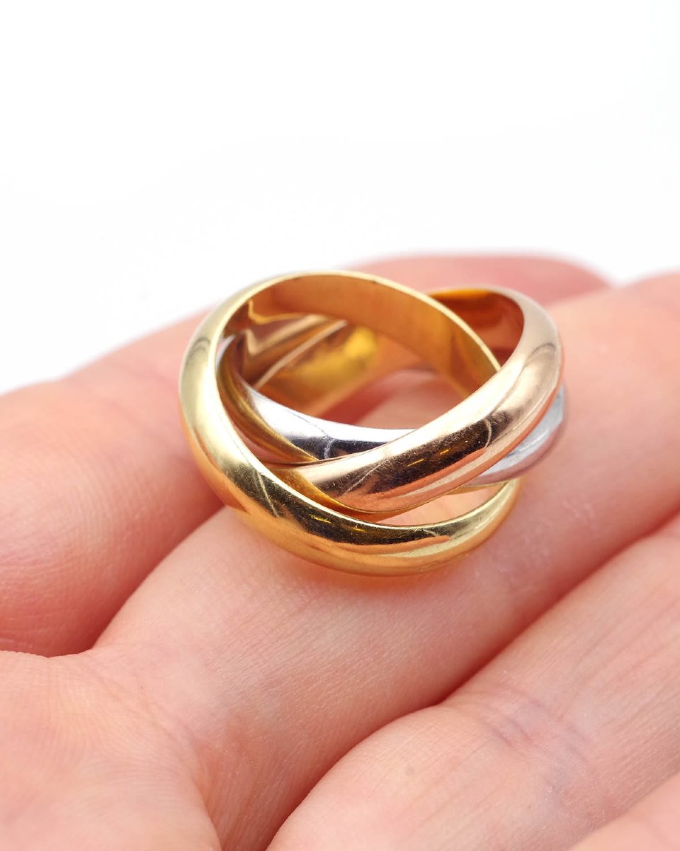 Vintage Cartier Trinity Ring, Large Size, 18-karat Gold-photo-2