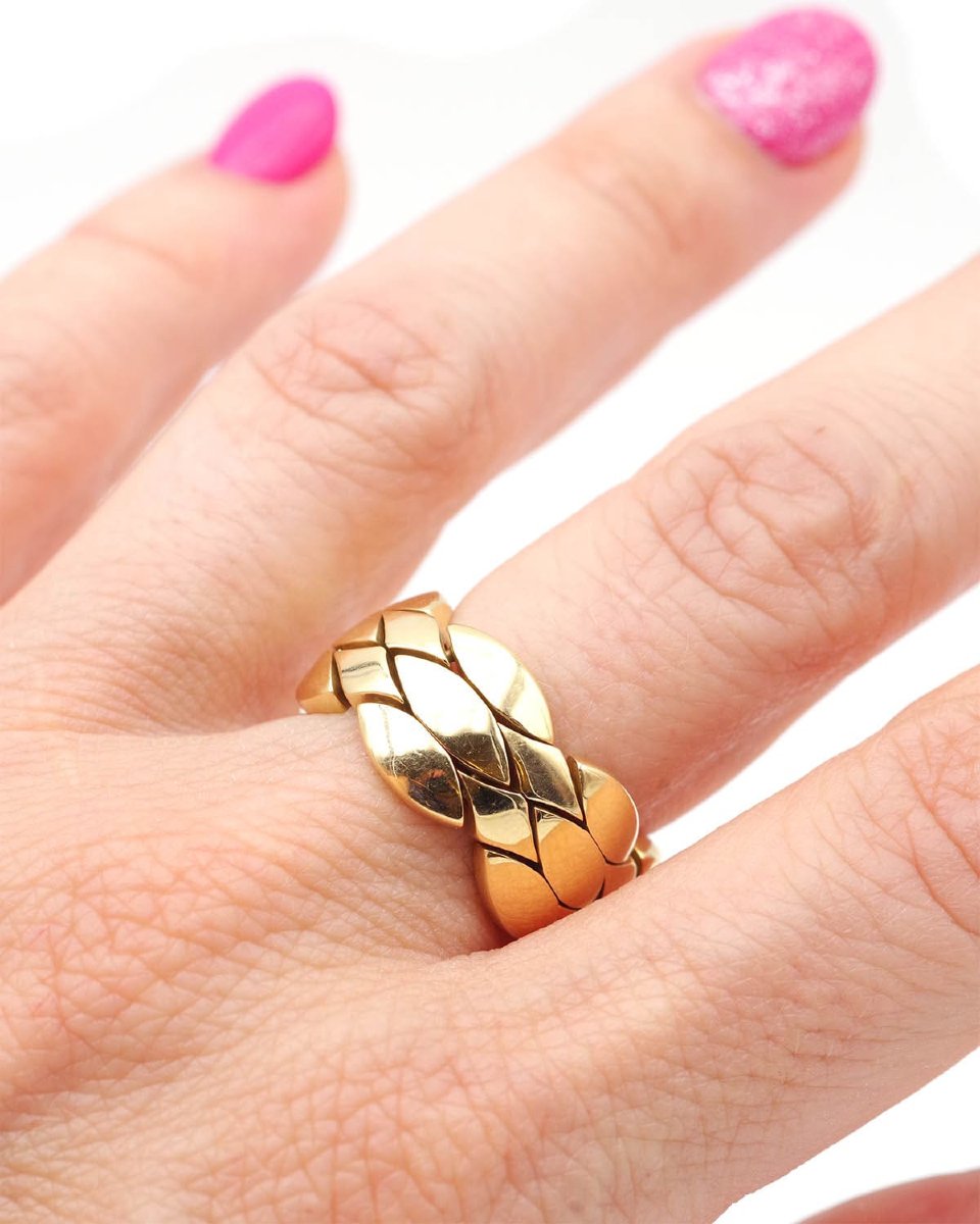 Maillon Flexible Ring In 18 Karats Gold-photo-3