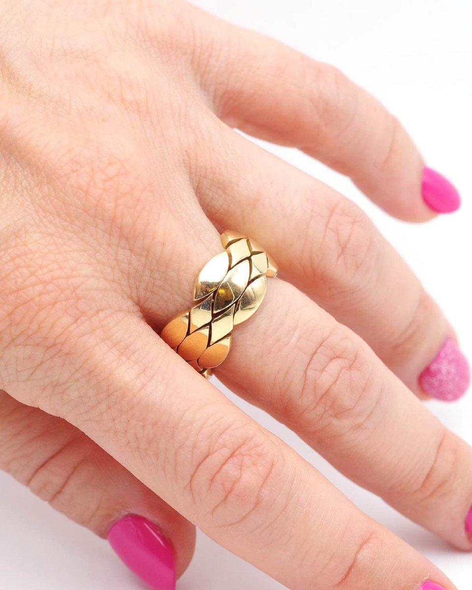 Maillon Flexible Ring In 18 Karats Gold-photo-1