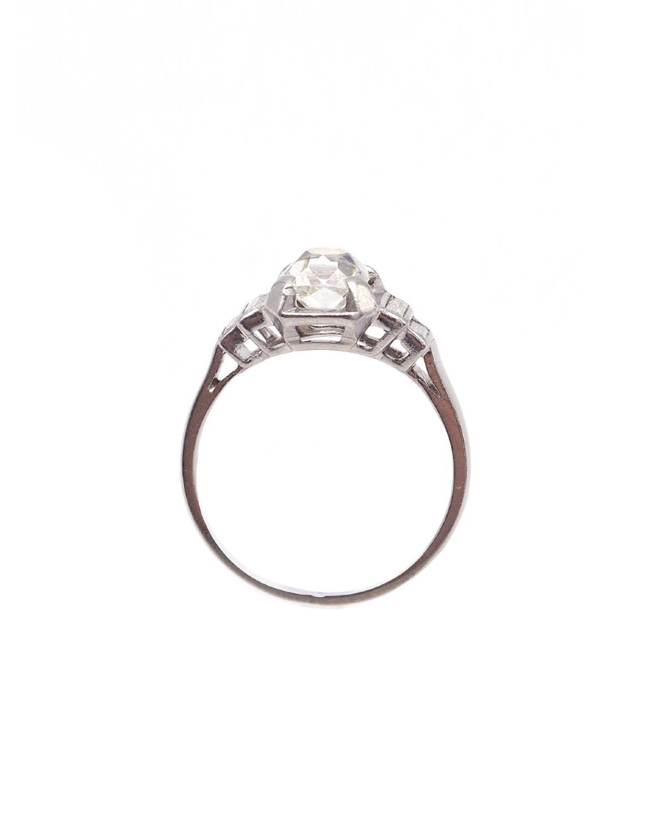Bague gradin Art Deco diamants en platine-photo-4