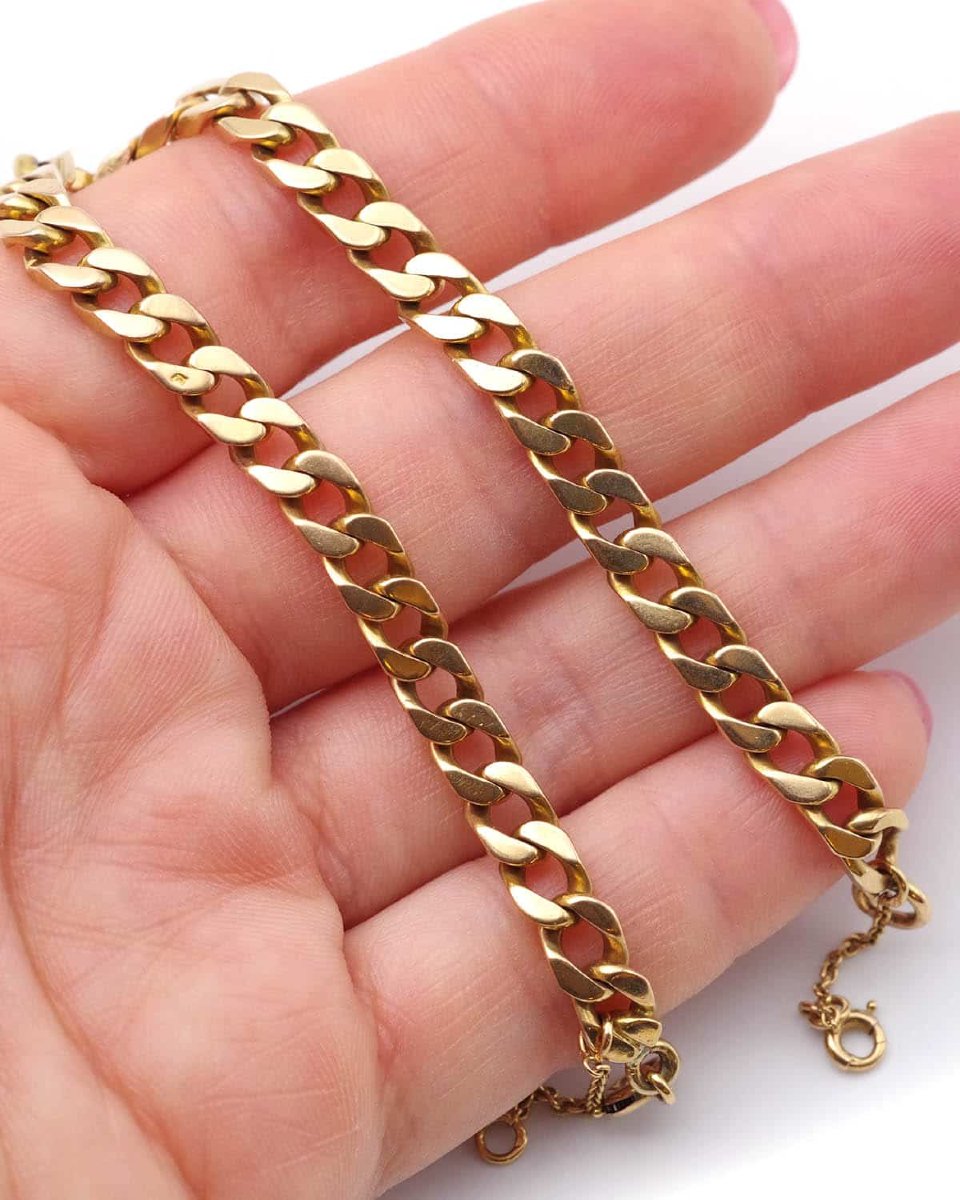 Antique Curb Bracelet In 18 Karat Gold -photo-2
