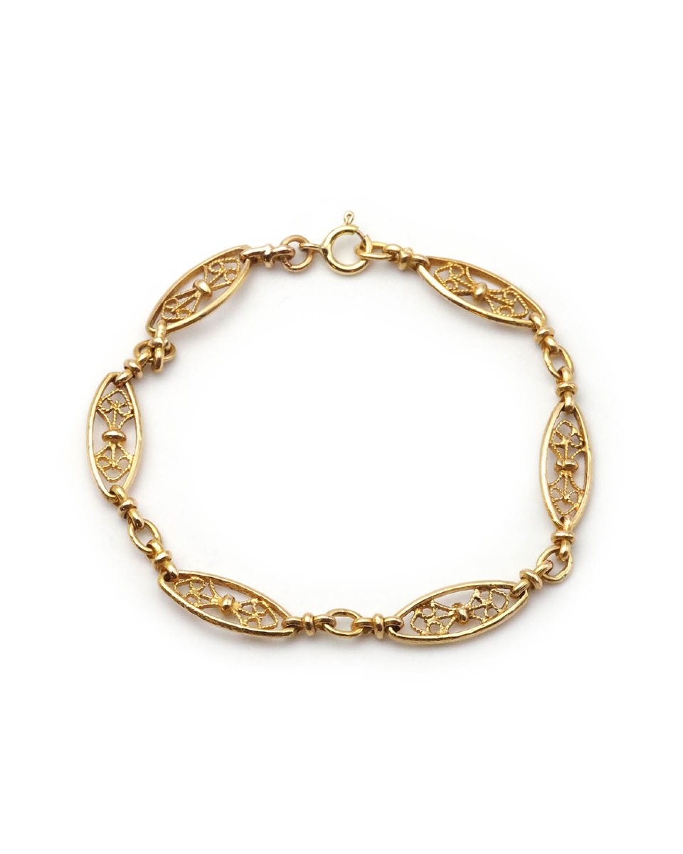 Edwardian Filigree Chain Bracelet In 18 Karat Gold
