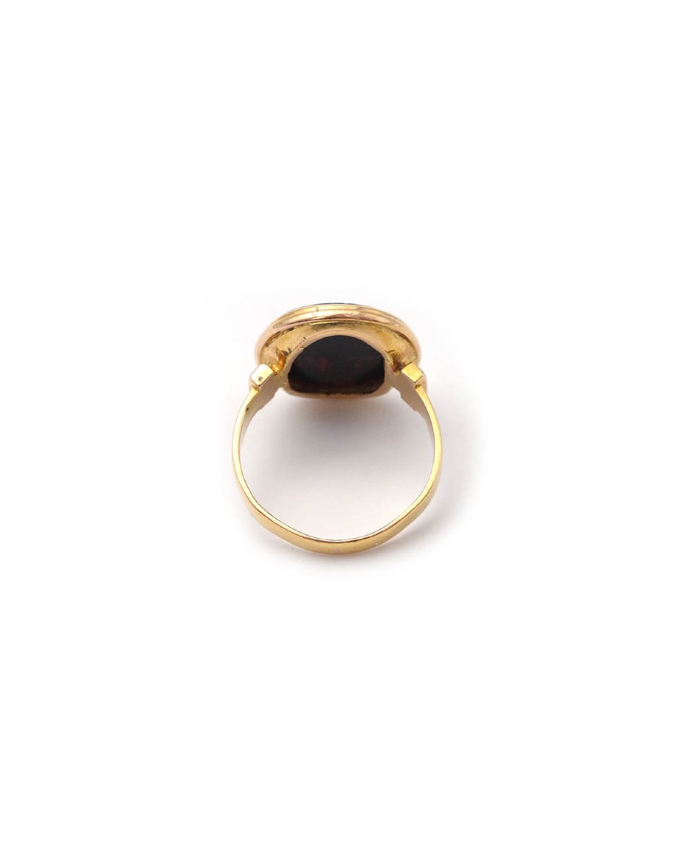 Bloodstone Signet Ring In 18 Karat Rose Gold-photo-2
