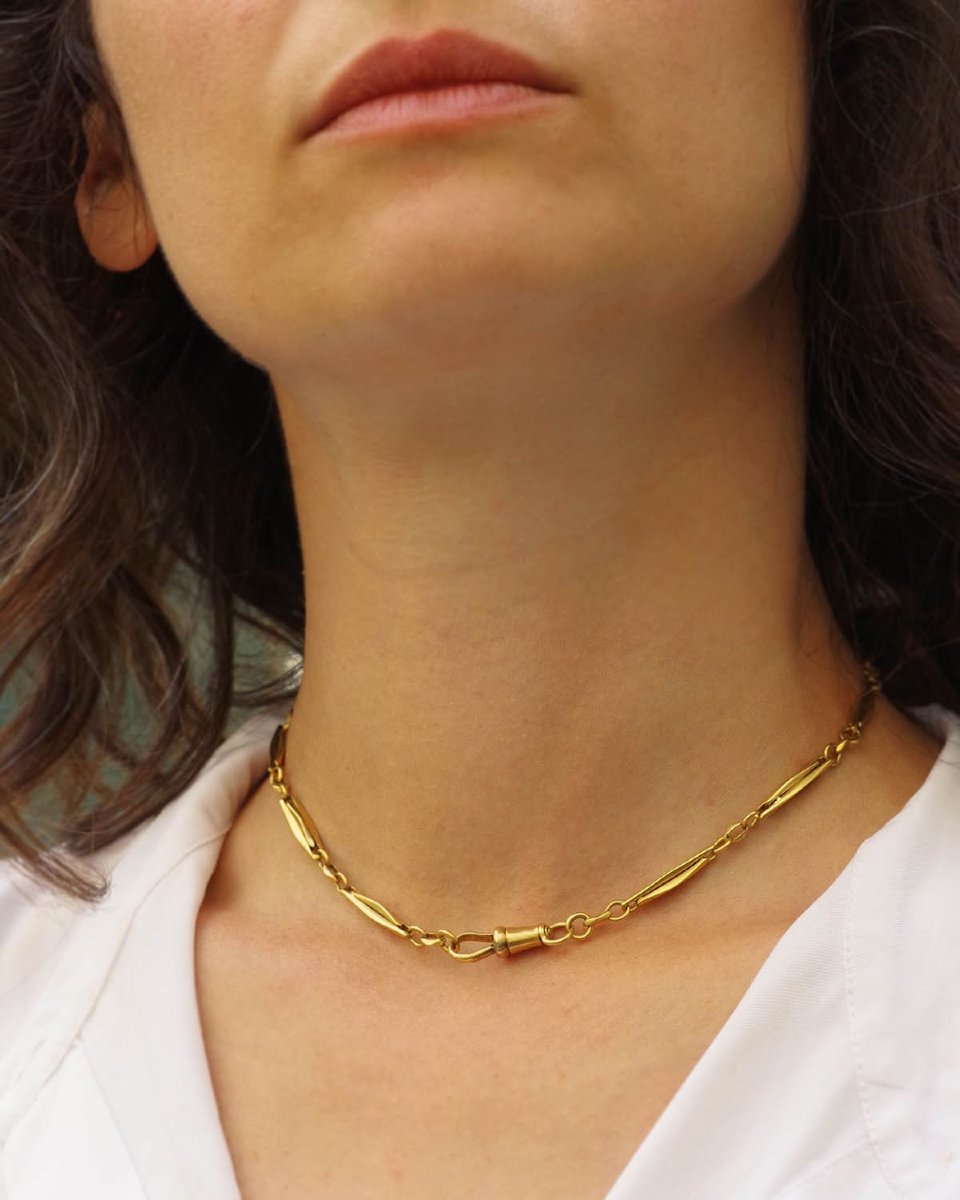 Victorian 18-karat Gold Watch Chain Necklace-photo-1