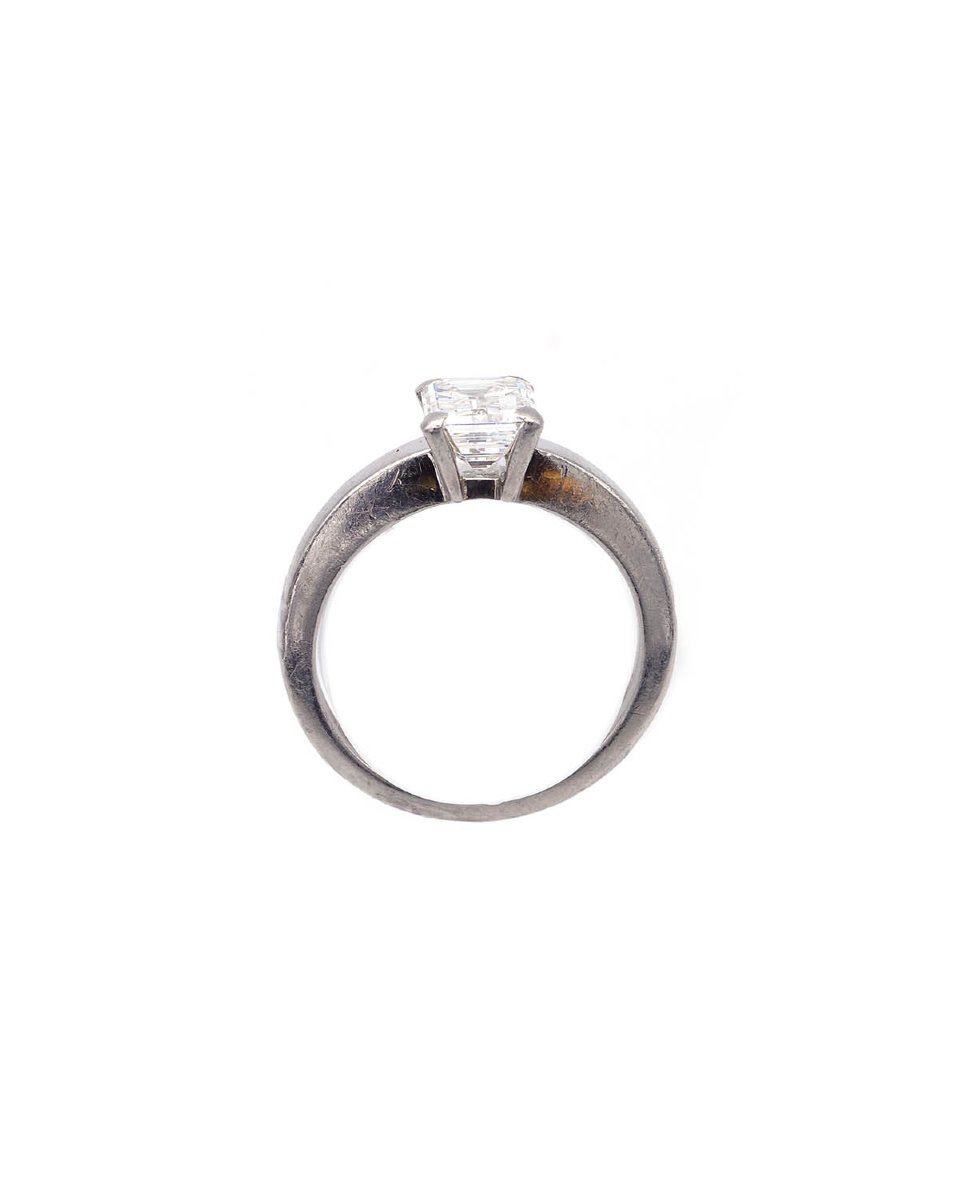 Bague Cartier diamant 1.58 ct en platine, certificat-photo-6