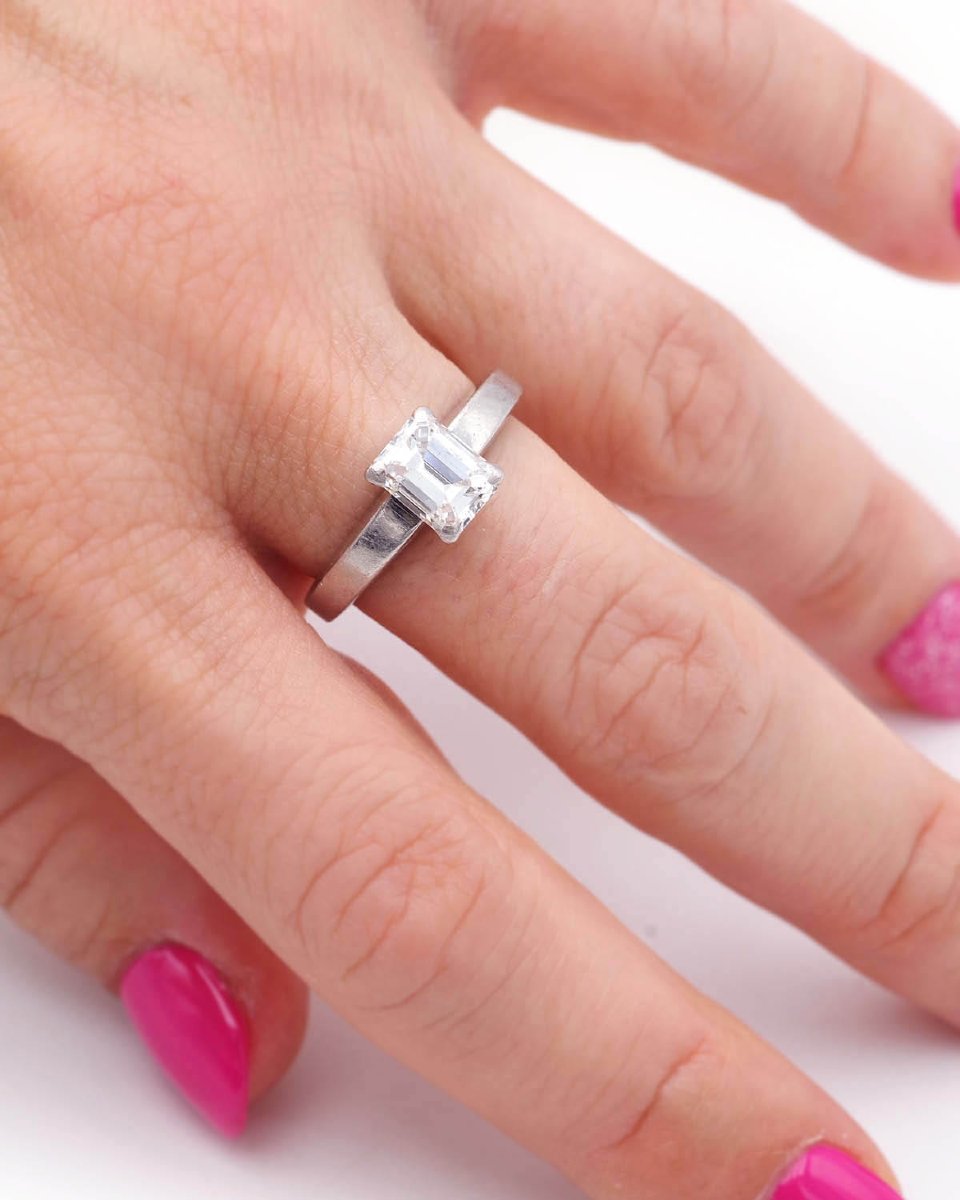Bague Cartier diamant 1.58 ct en platine, certificat-photo-2