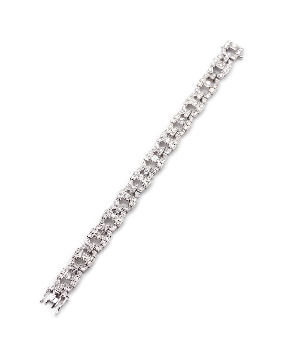 Bracelet diamants 3.80 cts en or blanc 18 karats-photo-2