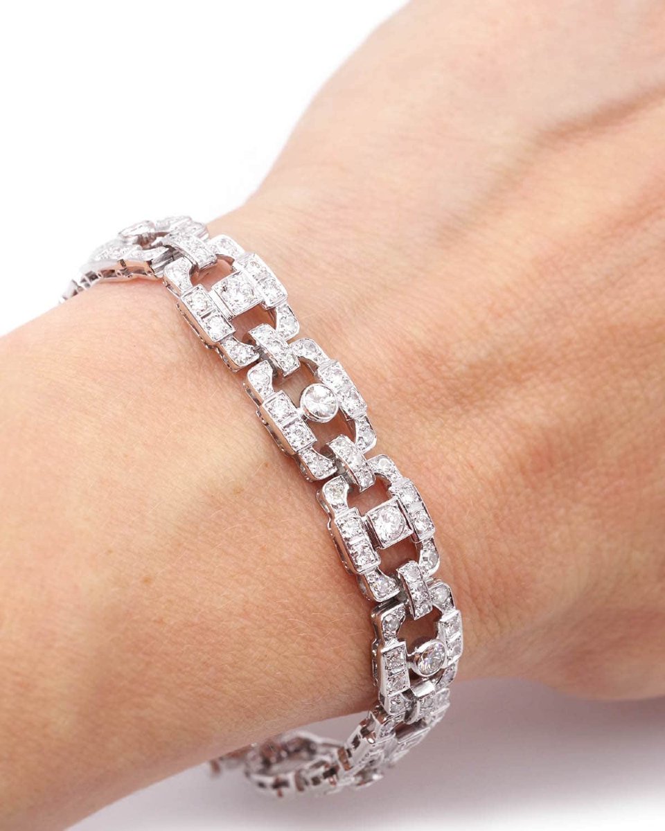 Bracelet diamants 3.80 cts en or blanc 18 karats
