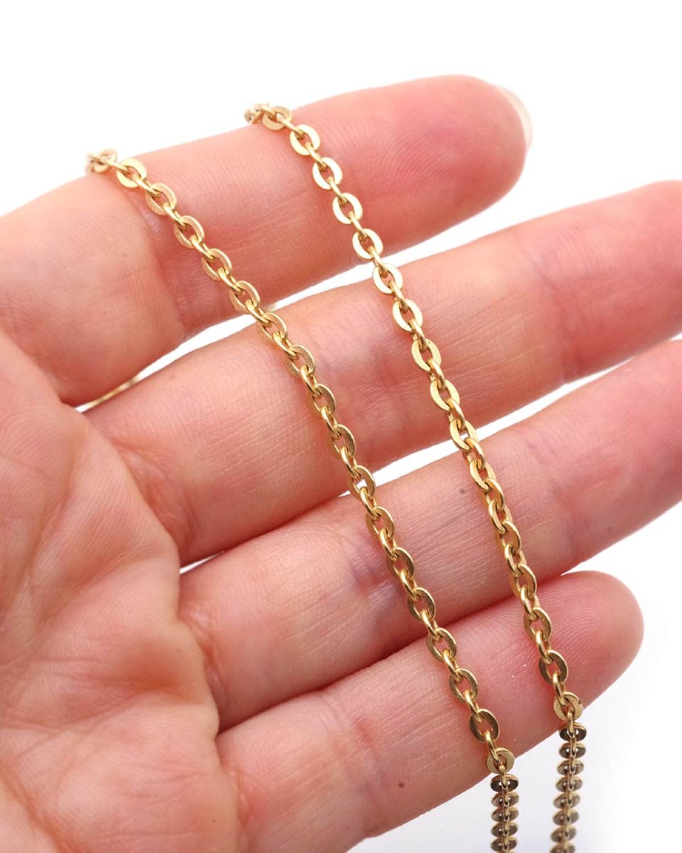 Chaine forçat miroir 52 cm en or 18 karats-photo-2