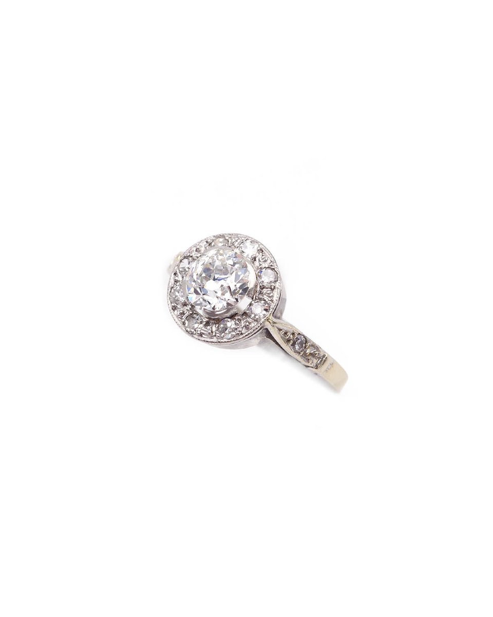 Art Deco 0.90 Ct Diamond Ring In 18 Karat White Gold-photo-1