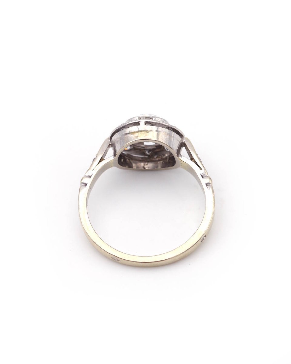 Art Deco 0.90 Ct Diamond Ring In 18 Karat White Gold-photo-2