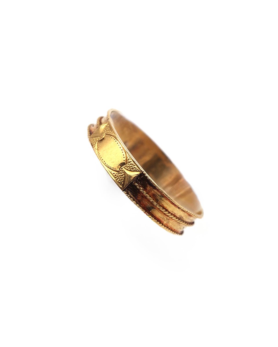 Bague bandeau ancienne en or 18 karats-photo-2