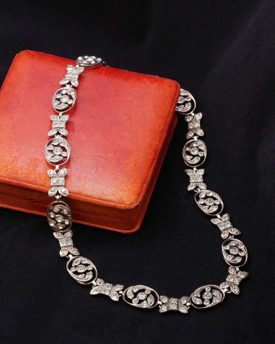 Collier ancien pierres de Rhin en argent-photo-2