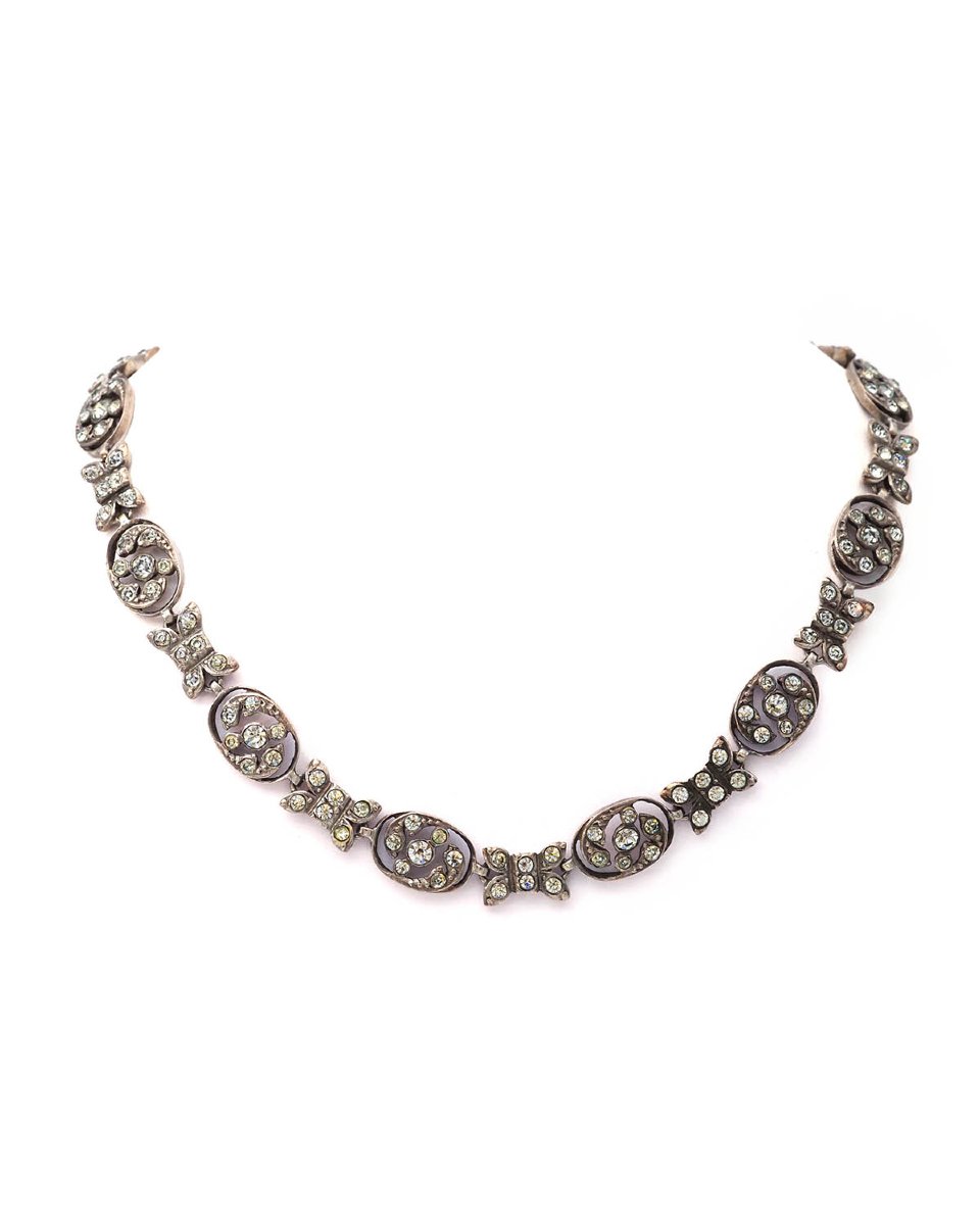 Collier ancien pierres de Rhin en argent-photo-3