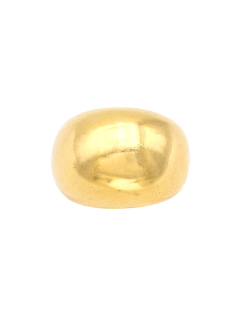 Bague boule bombée en or 18 karats, bague vintage-photo-3