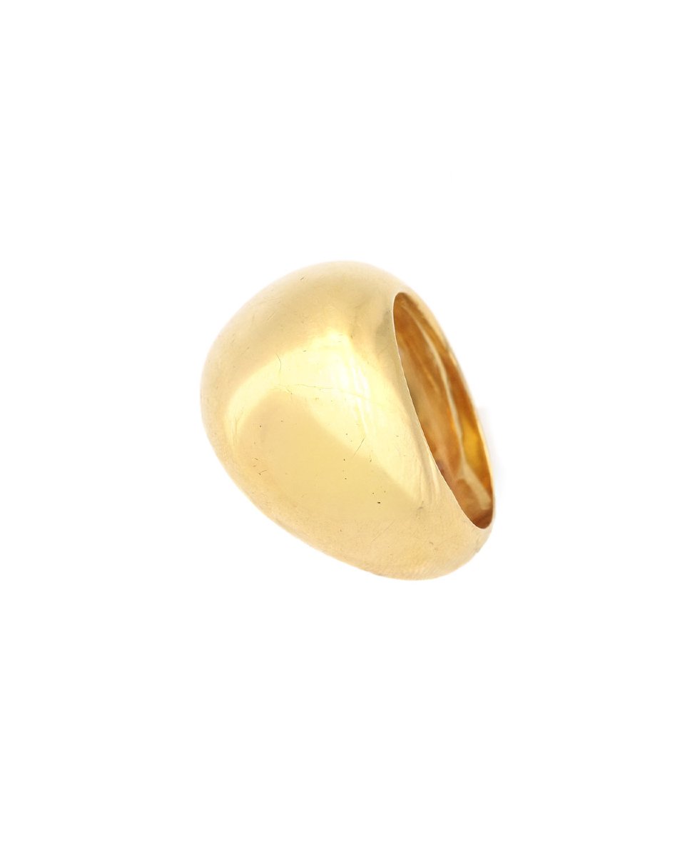 Bague boule bombée en or 18 karats, bague vintage-photo-4