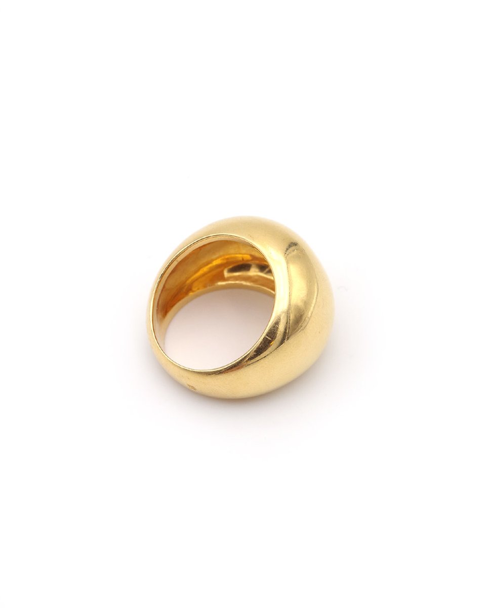 Bague boule bombée en or 18 karats, bague vintage-photo-5
