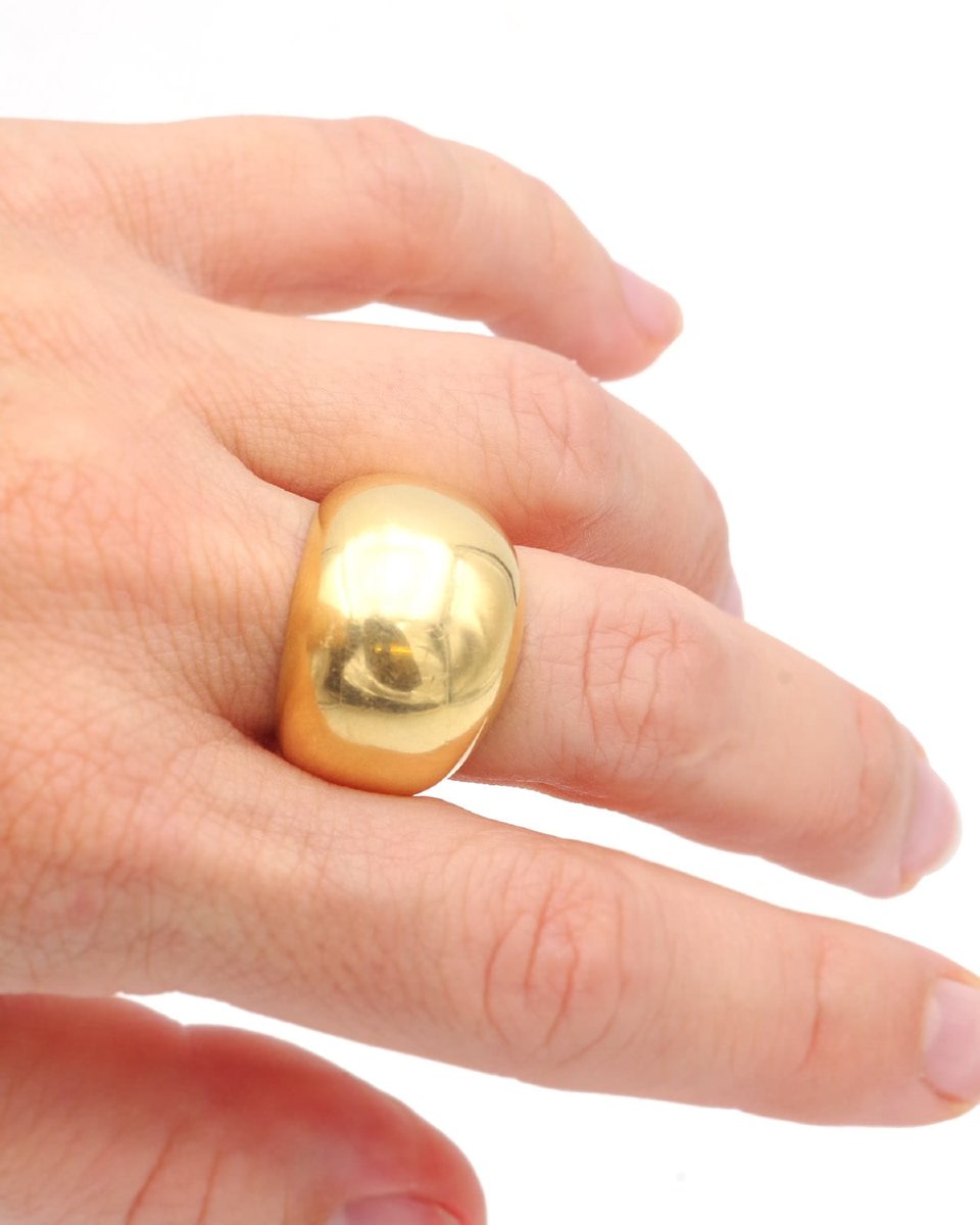 Bague boule bombée en or 18 karats, bague vintage