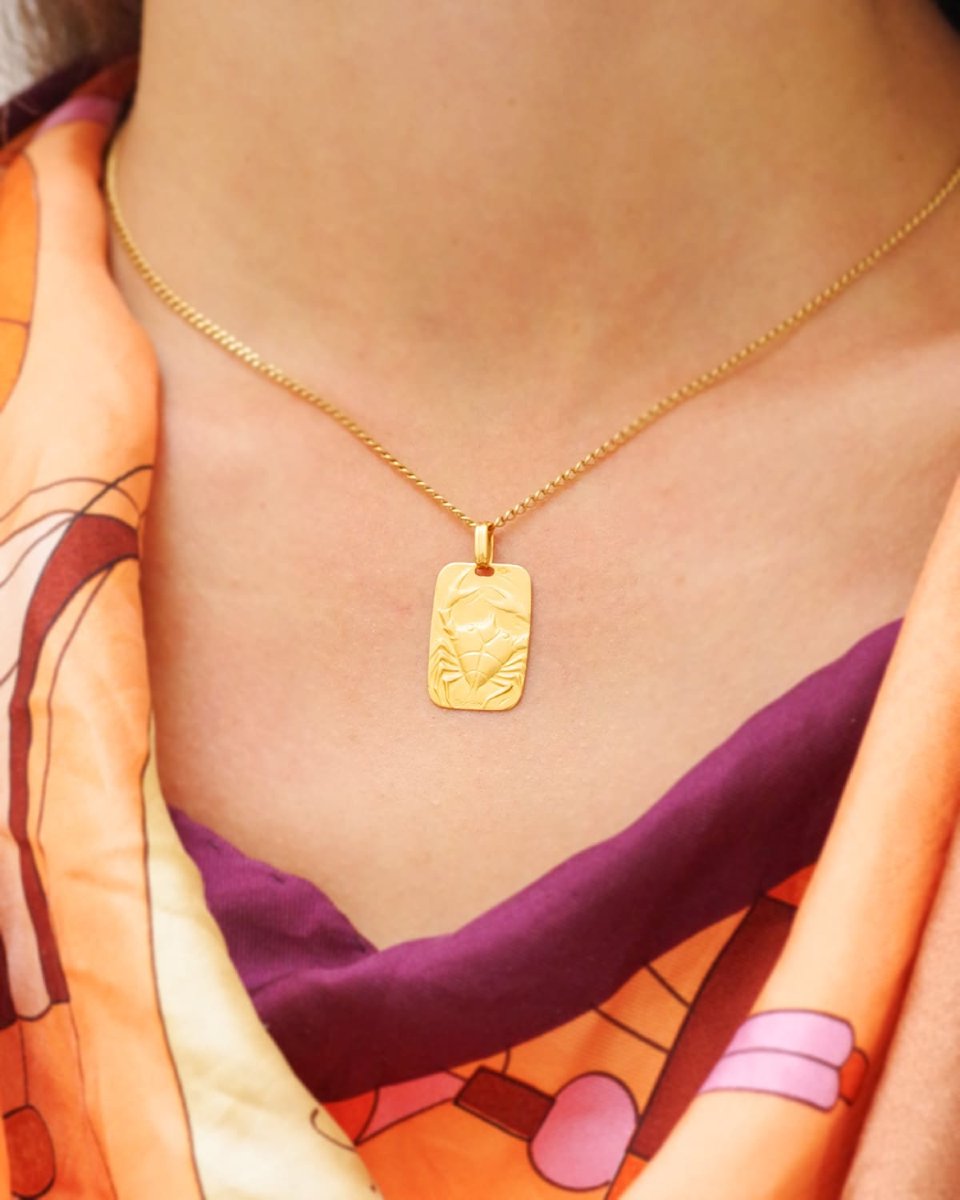 Médaille Cancer signe zodiaque en or 18 karats -photo-2