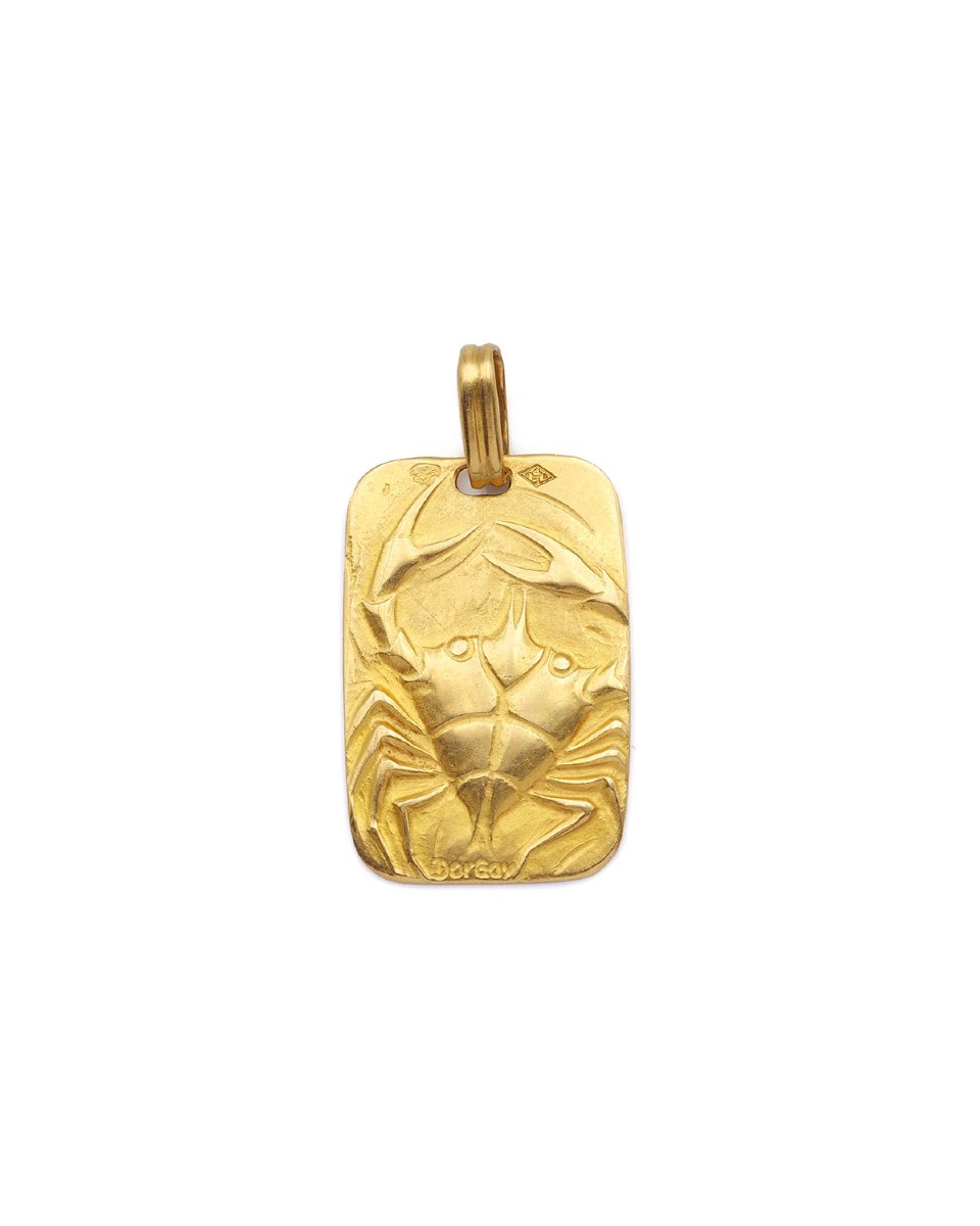 Médaille Cancer signe zodiaque en or 18 karats 