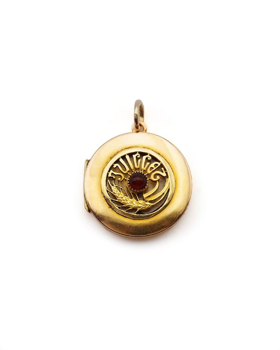 Pendentif Médaillon mois de Juillet en or 18k, anniversaire, signe zodiaque cancer, lion-photo-3
