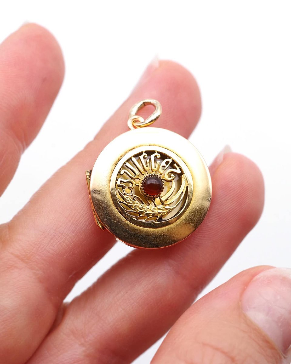 Pendentif Médaillon mois de Juillet en or 18k, anniversaire, signe zodiaque cancer, lion