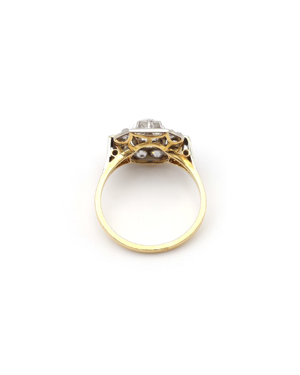 Art Deco Octagonal Diamond Ring In 18-karat Gold And Platinum-photo-4