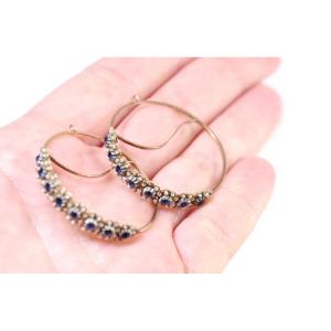 Large French Georgian Poissardes Earrings In 18k Gold, Napoléon 1er, Empire,  Hoop Earrings