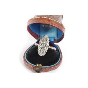 Old-cut Diamond Marquise Ring In 18 Karat Rose Gold, Victorian Jewelry, Old-cut Diamonds