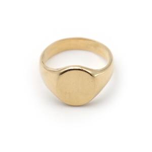 Bague chevaliere vintage non gravée et sans décor en or 18k, chevaliere a graver, bague vintage