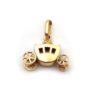 Pendentif charm carosse en or 18 karats, charm vintage, carosse, breloque, bijou Rétro