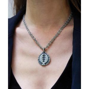 Pendentif Cancer Jean Després en argent, Pendentif de forme ronde, signe du zodiaque, cancer 