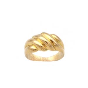 Vintage Wave Ring In 18k Hollow Gold, Pre-owned Ring, Gadroons