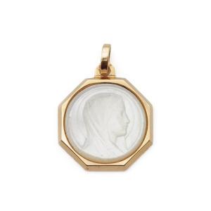 Pendentif Vierge Marie vintage en or 18k, pendentif religieux, bijou chrétien
